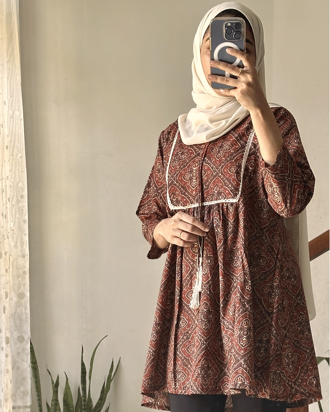 Rustic Charm Hand-Block Printed Short Kurti