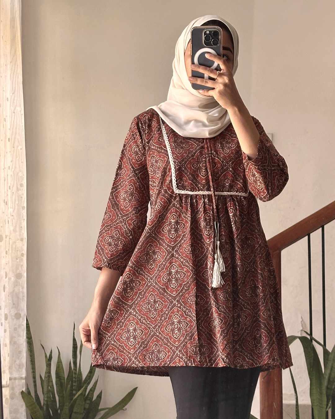 Rustic Charm Hand-Block Printed Short Kurti