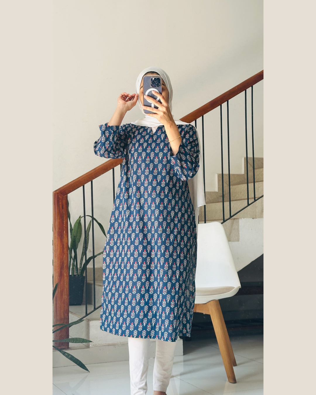 Ethnic Grace Navy Blue 40-Inch Long Kurtis