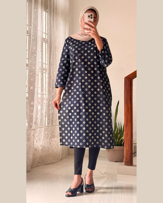 Midnight Polka Dot 40-Inch Kurti