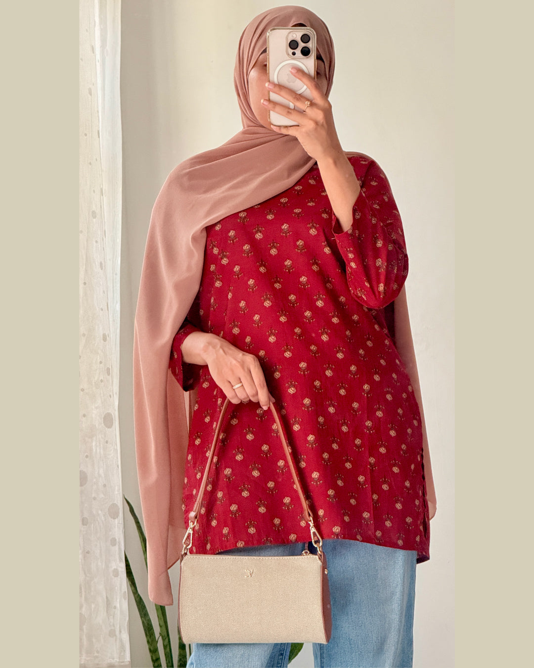 Gulzar Maroon 30 inch Short Kurti
