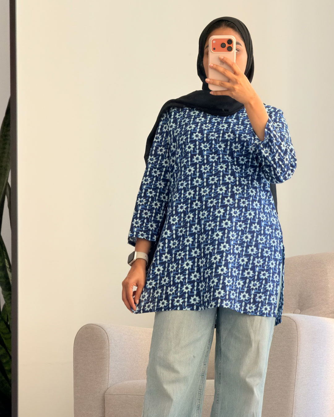 Sitareh Indigo 30 inch Kurti Top