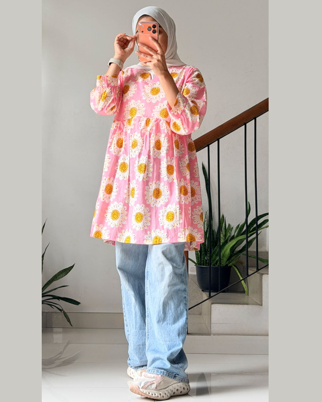 Roshanara Peplum Kurti – Blossom Pink