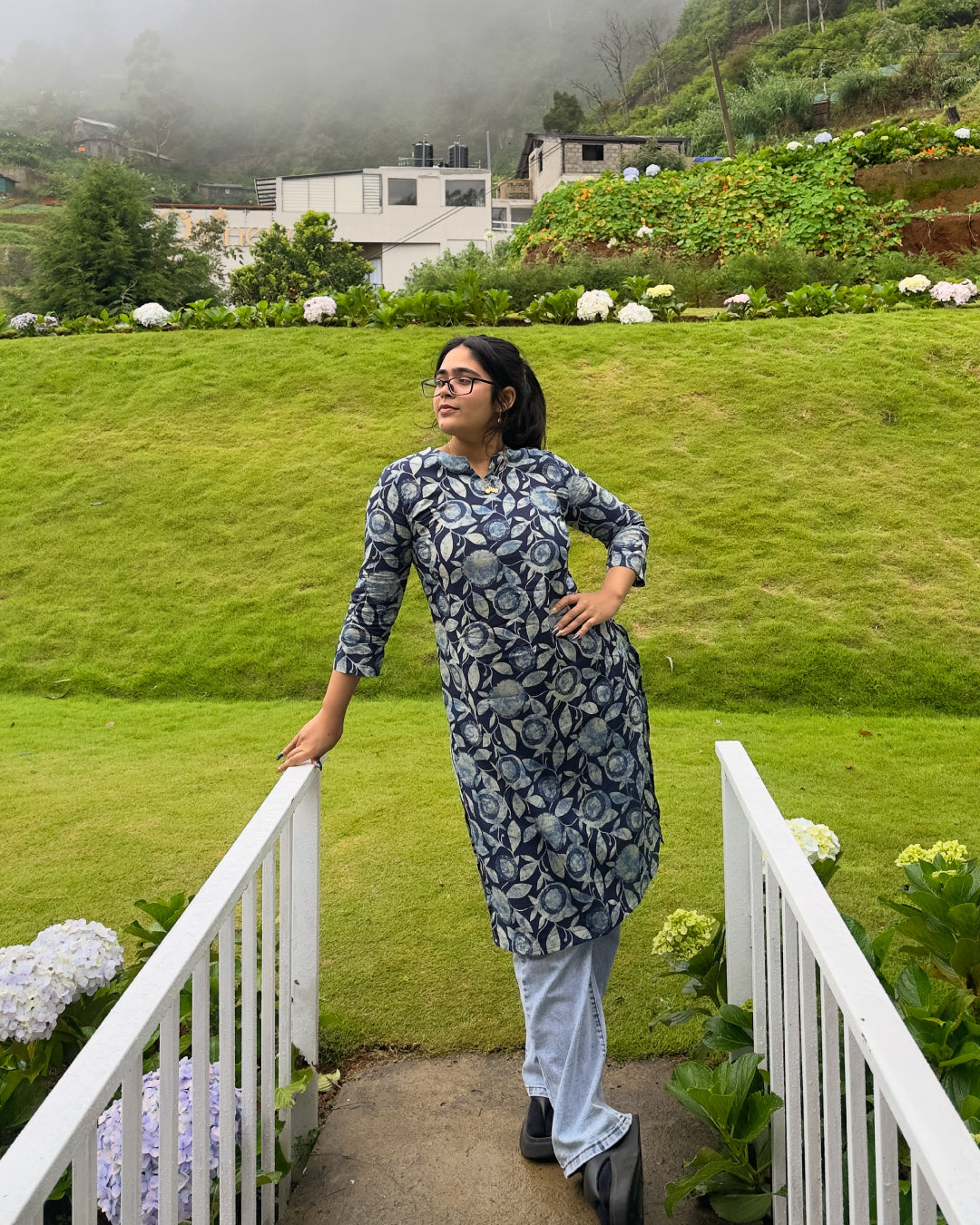 Ocean Breeze Printed 40-Inch Kurti