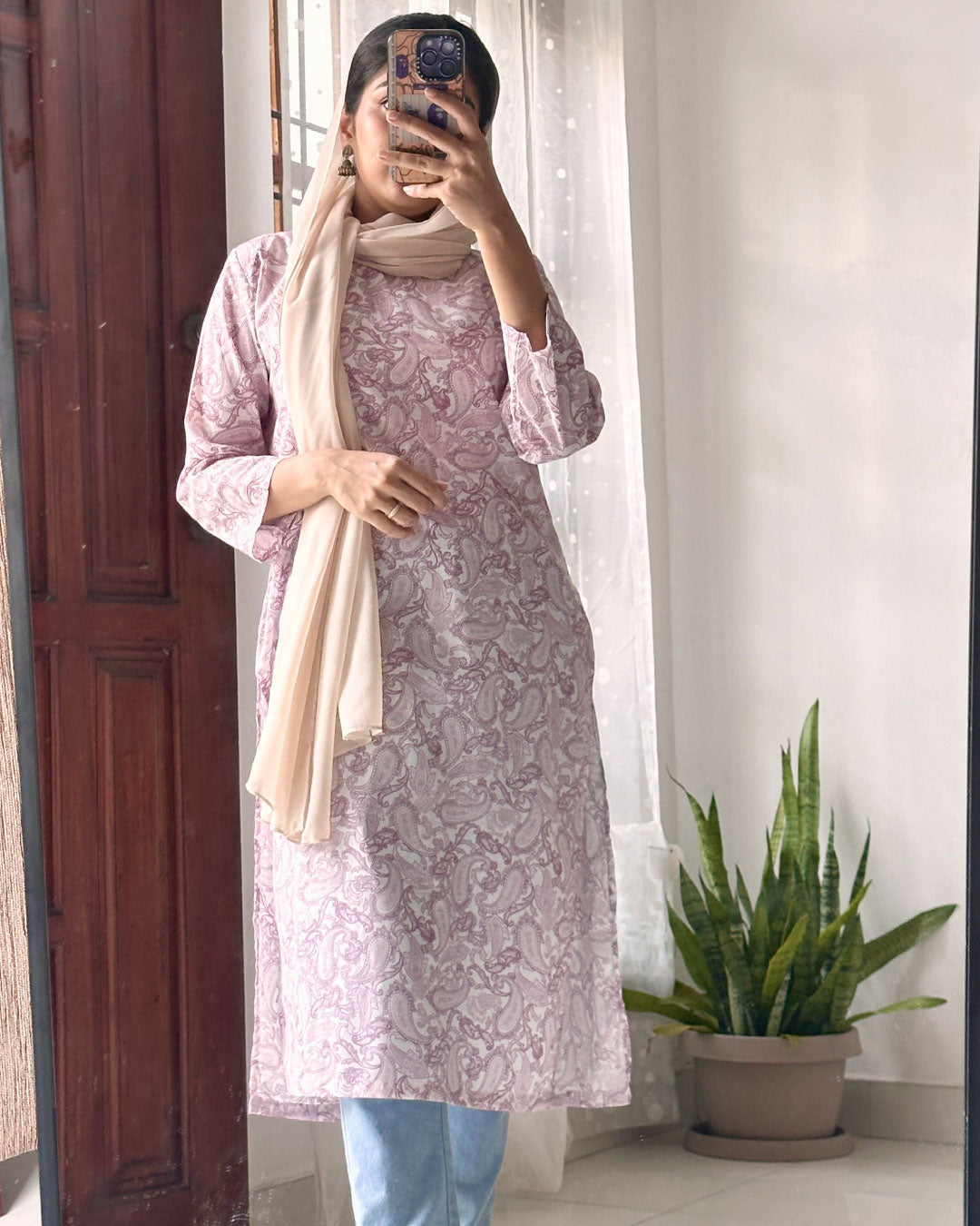 Pastel Elegance – Light Purple and Pink Long Kurti