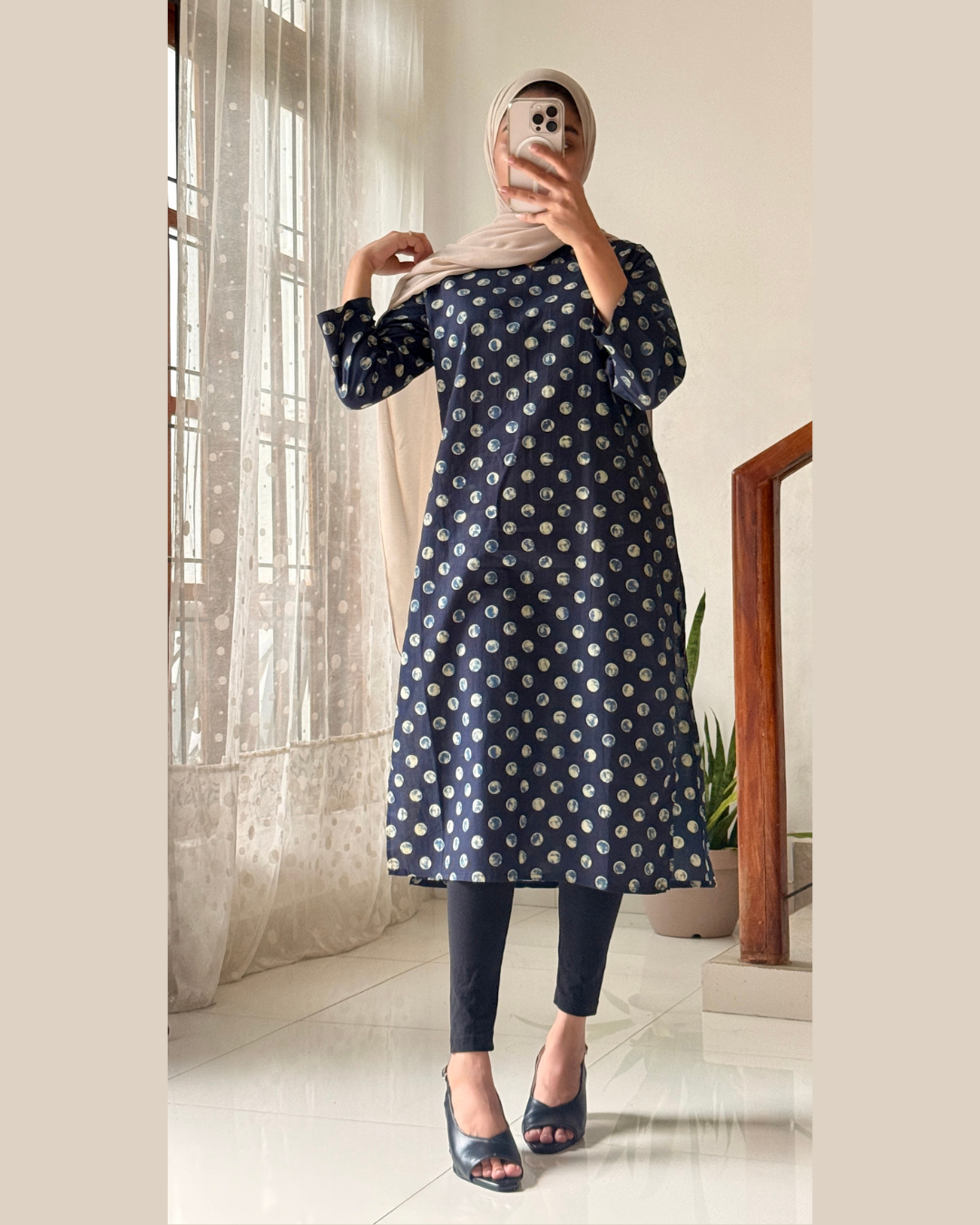 Midnight Polka Dot 40-Inch Kurti