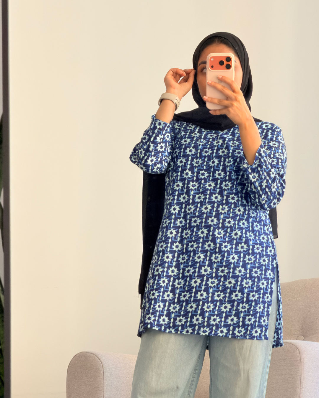 Sitareh Indigo 30 inch Kurti Top