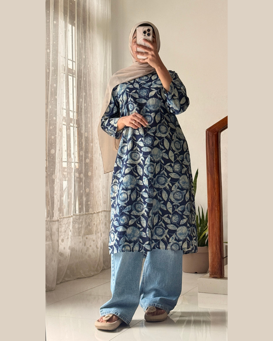 Ocean Breeze Printed 40-Inch Kurti