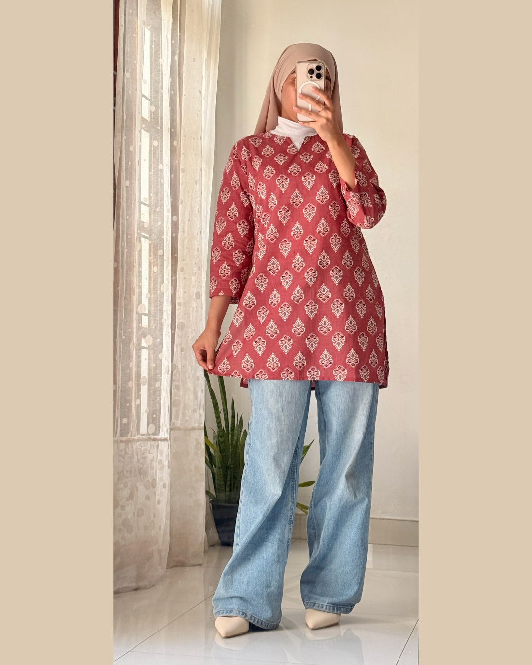 Noorani Pink 30 inch Short Kurti