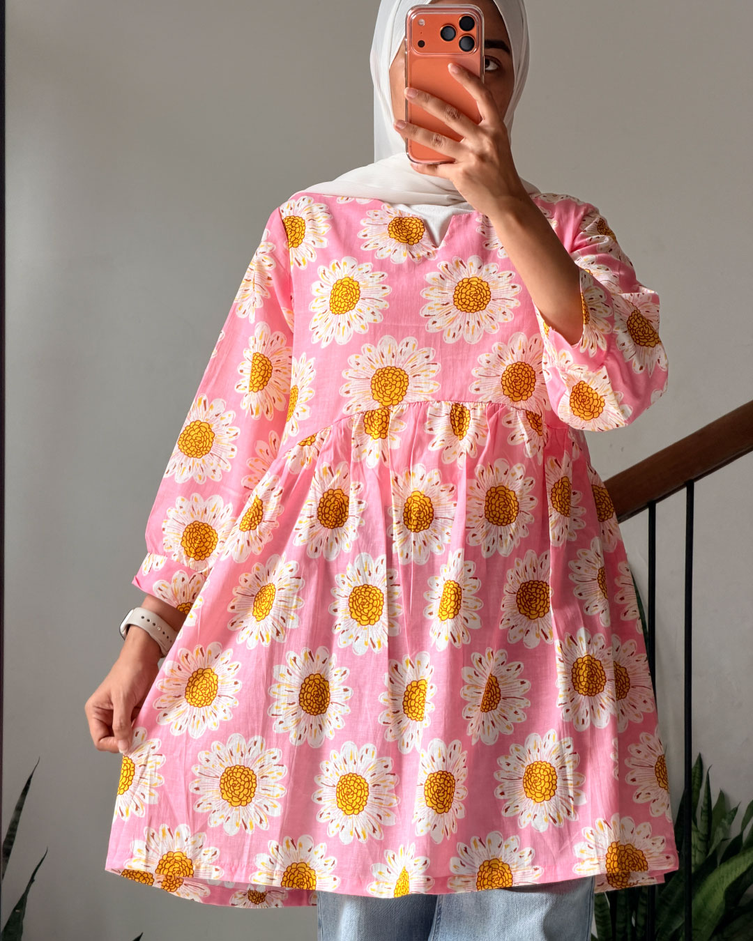Roshanara Peplum Kurti – Blossom Pink