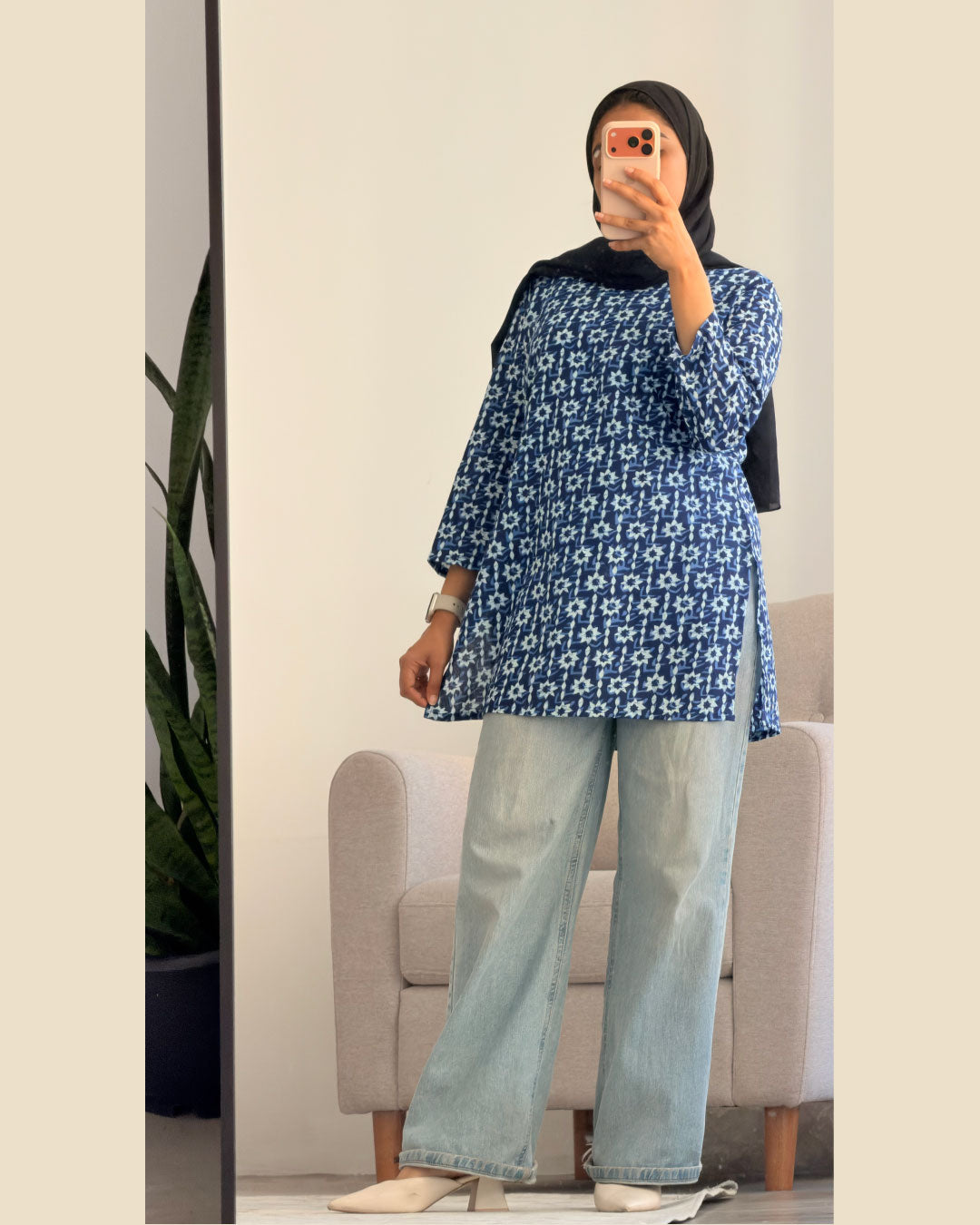 Sitareh Indigo 30 inch Kurti Top