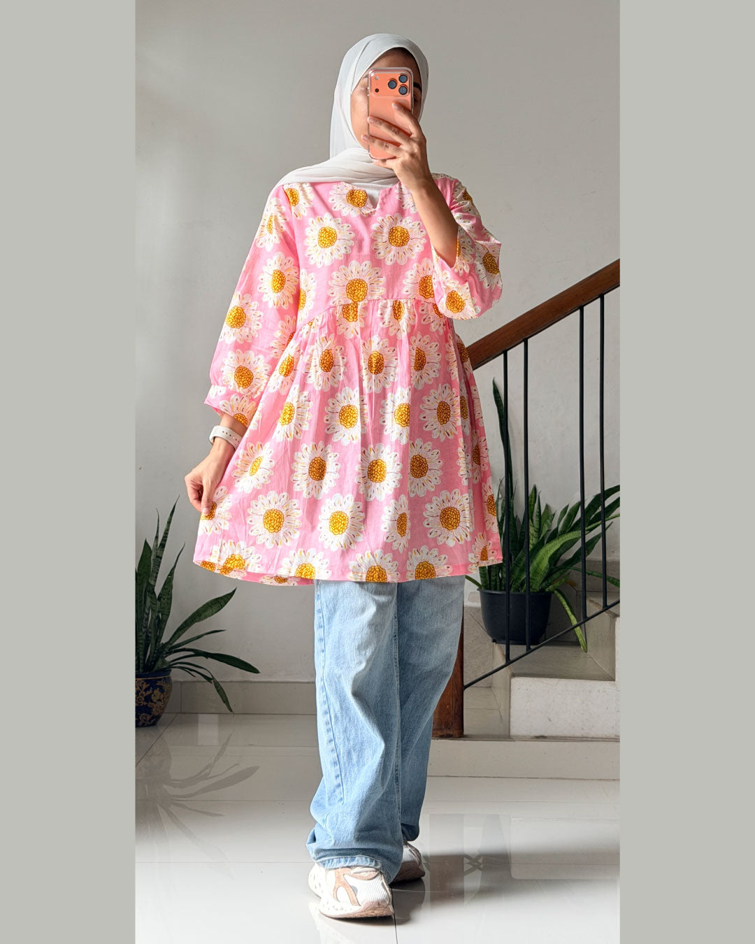 Roshanara Peplum Kurti – Blossom Pink