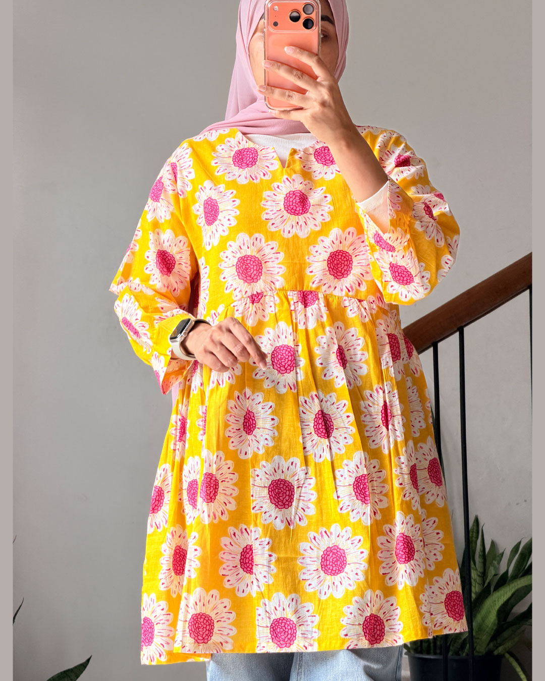 Gulbahaar Peplum Kurti – Sunshine Yellow