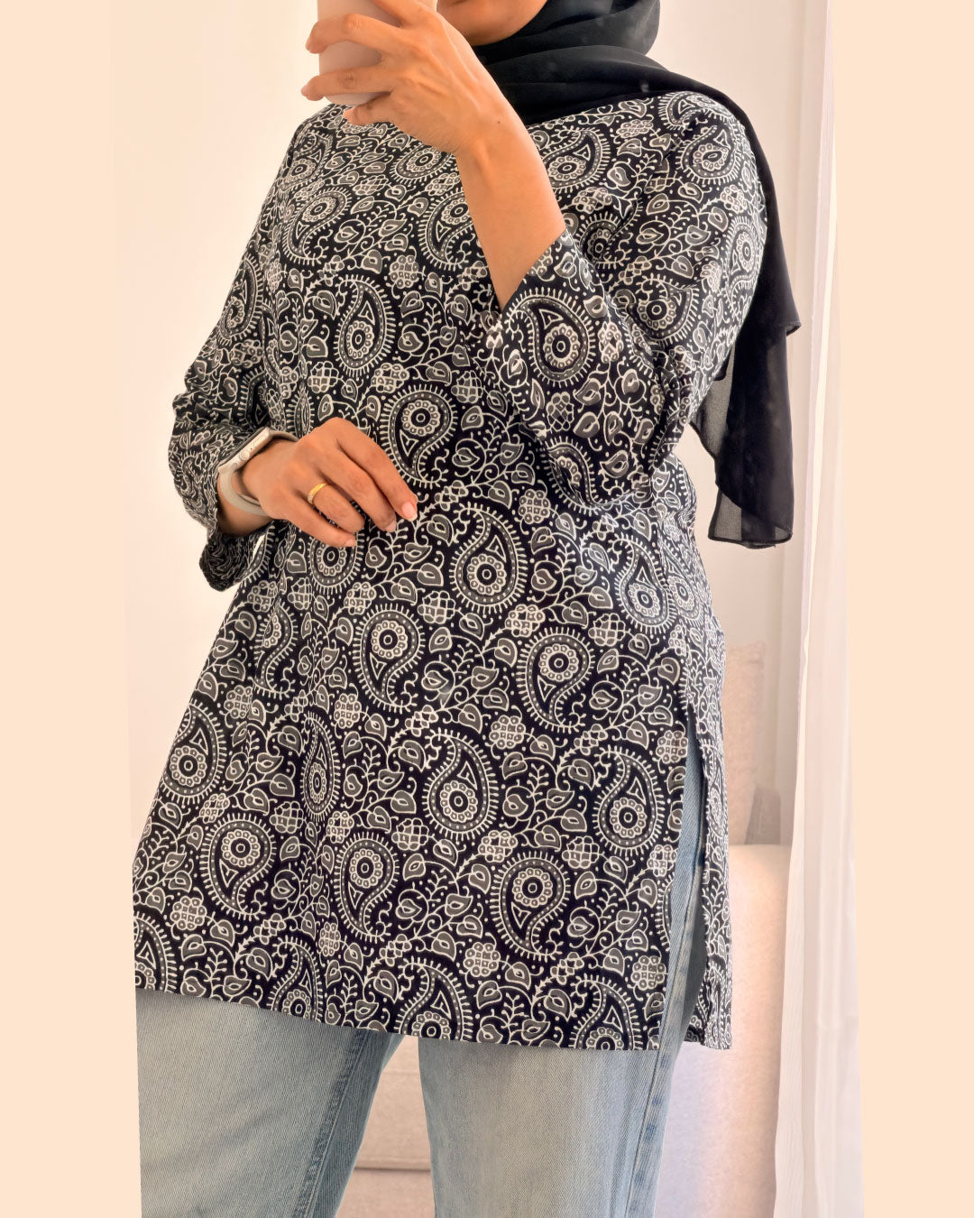Noor Paisley 30 inch Short Kurti Top