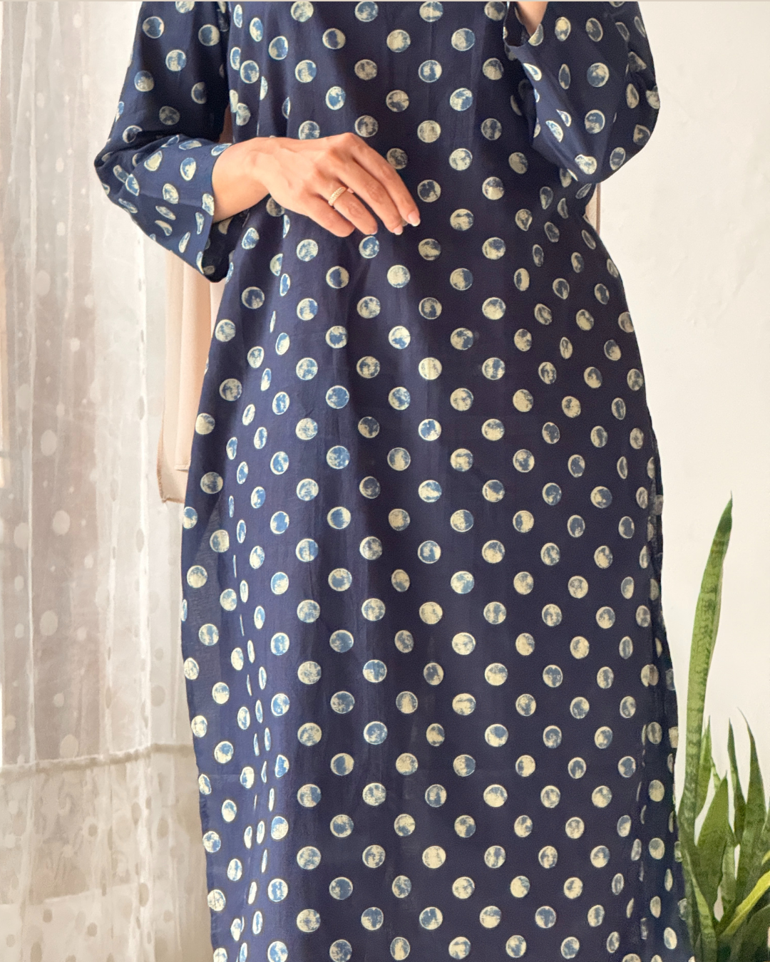 Midnight Polka Dot 40-Inch Kurti