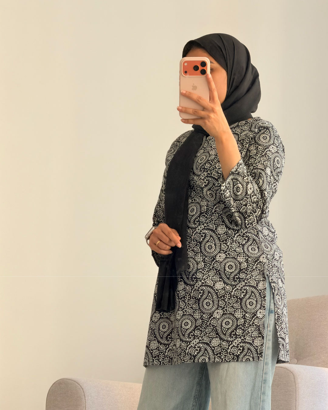 Noor Paisley 30 inch Short Kurti Top