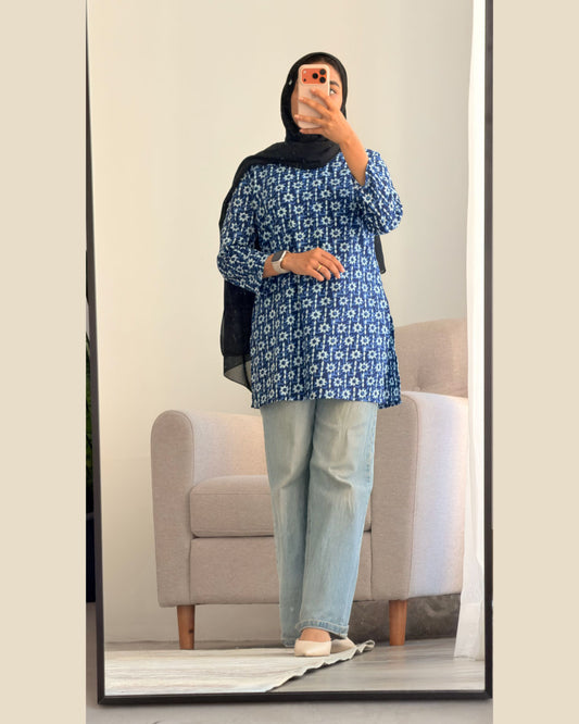 Sitareh Indigo 30 inch Kurti Top