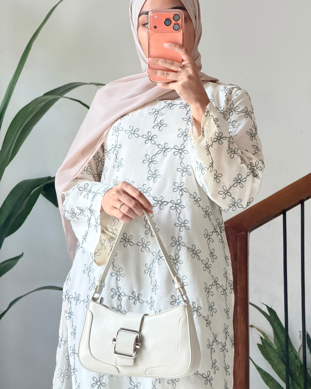 Sage Whisper – Green Embroidered Kurti (40”)