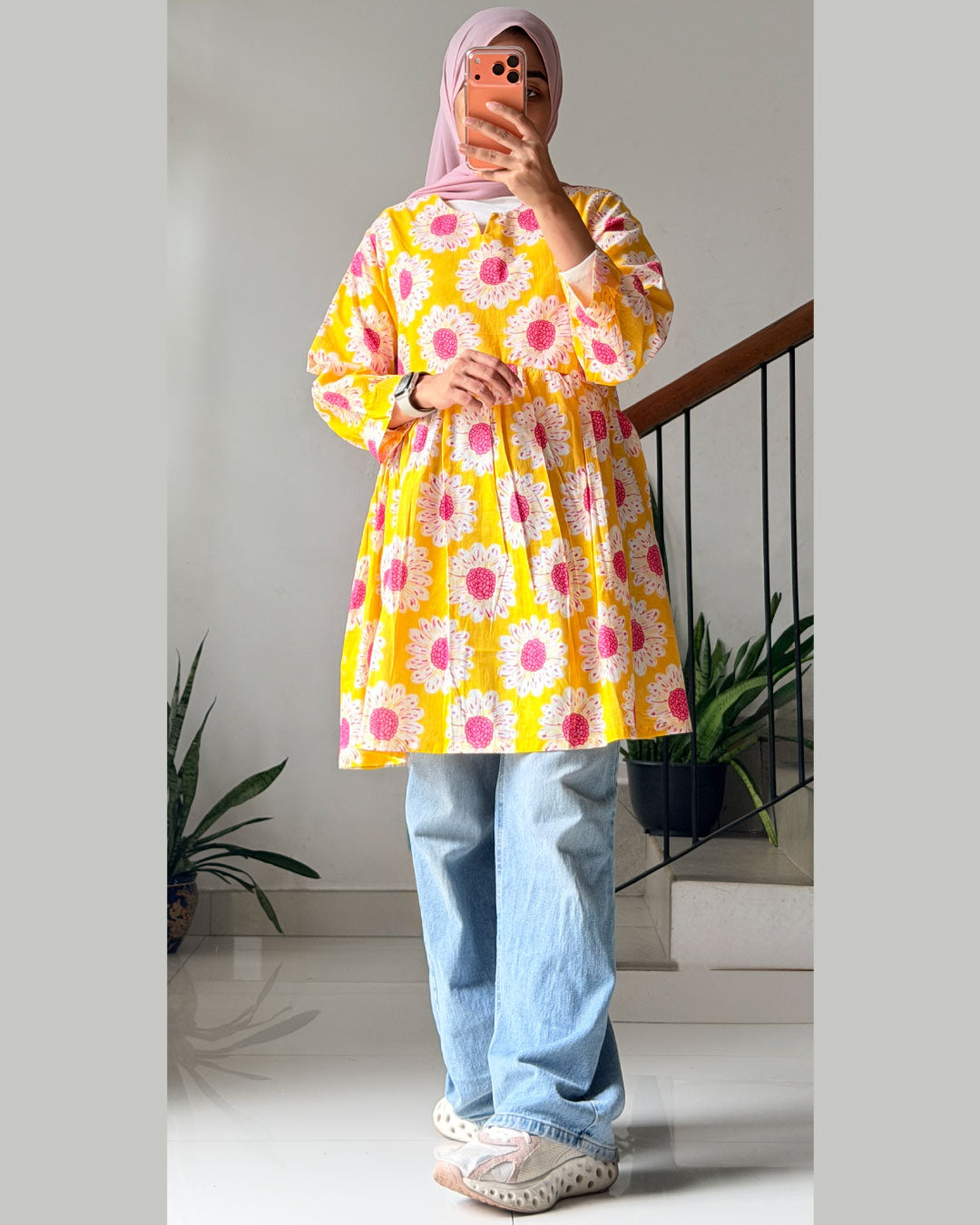 Gulbahaar Peplum Kurti – Sunshine Yellow