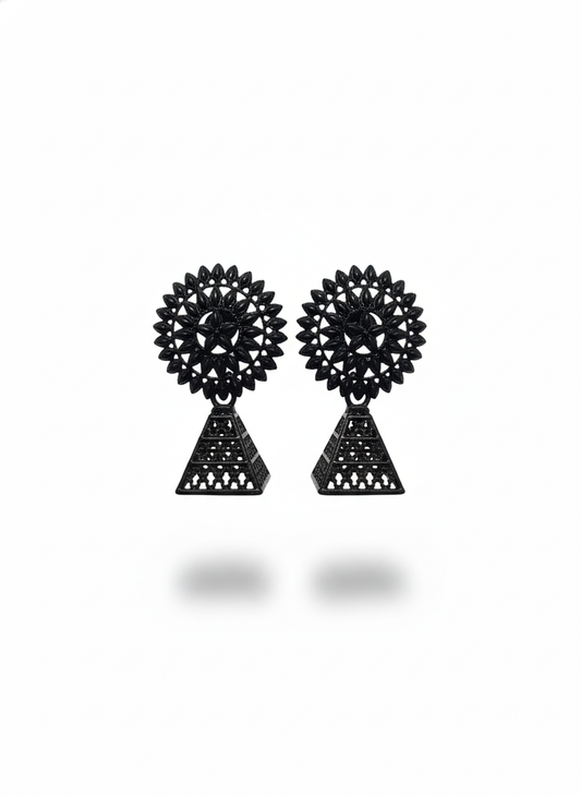 Enchanted Onyx Jali Jhumkis