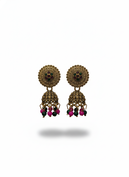 Boho Bloom & Berry Jhumkis